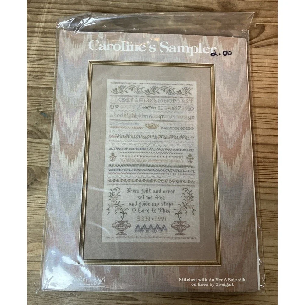 VTG 91 Serendipity Designs Silk On Linen Cross Stitch Needlepoint Craft Kit NIP